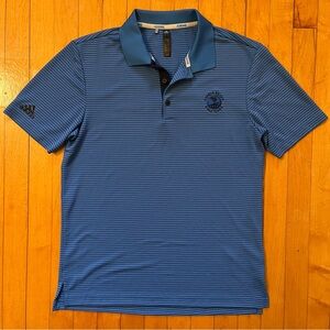 Adidas Pebble Beach Golf Polo Shirt Men's Size S Blue Stripped Logo